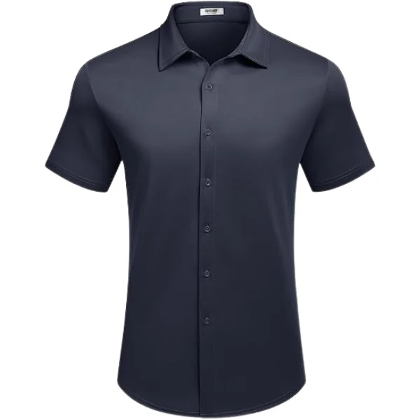 Camisa casual sin arrugas para hombre - Imagen 2